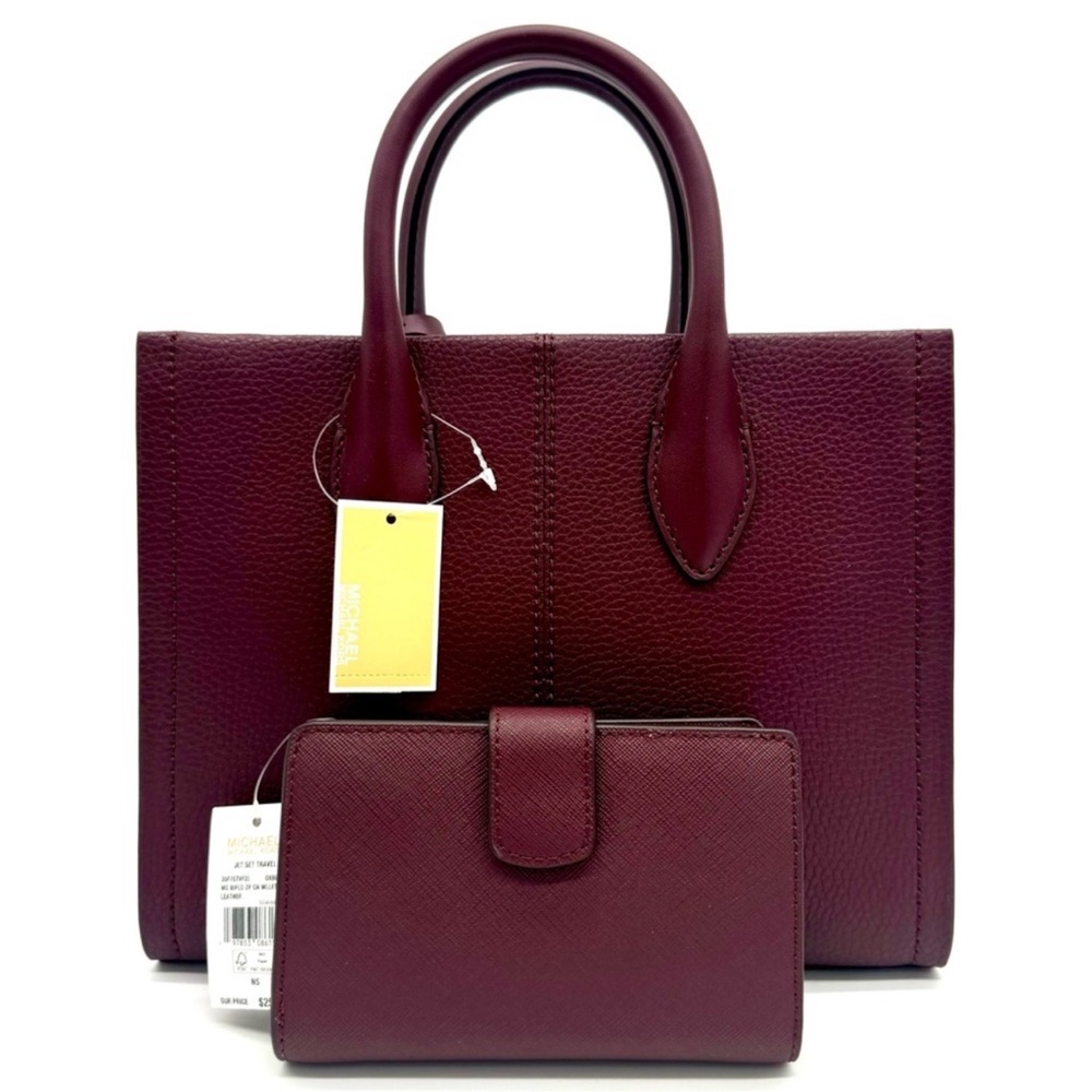Michael Kors Mirella Small Crossbody Bag & Medium Zip Chain Wallet Ox Blood - Picture 5 of 13